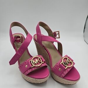 Michael Kors Pink Wedge Sandals